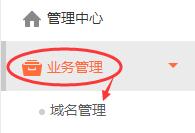 点击左边【业务管理】下面的【域名管理】